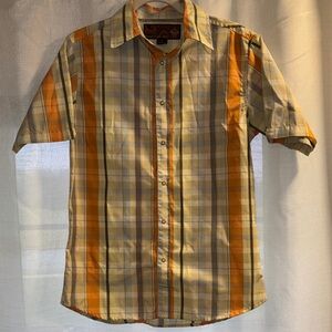 Prana Men's Short Sleeve Button Up Plaid Shirt